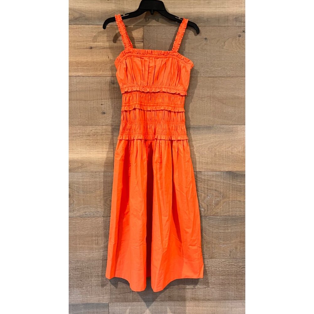 Eliza J Orange Cotton Midi Sundress size 4 - Picture 4 of 7